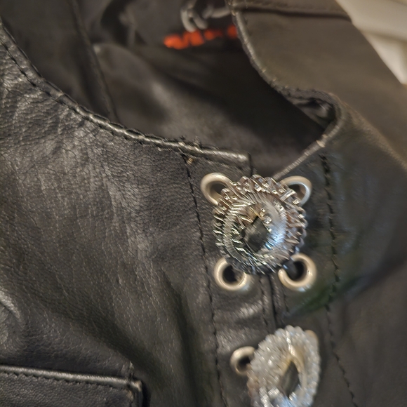 Astars Black Kids Leather Vest - Picture 15 of 16